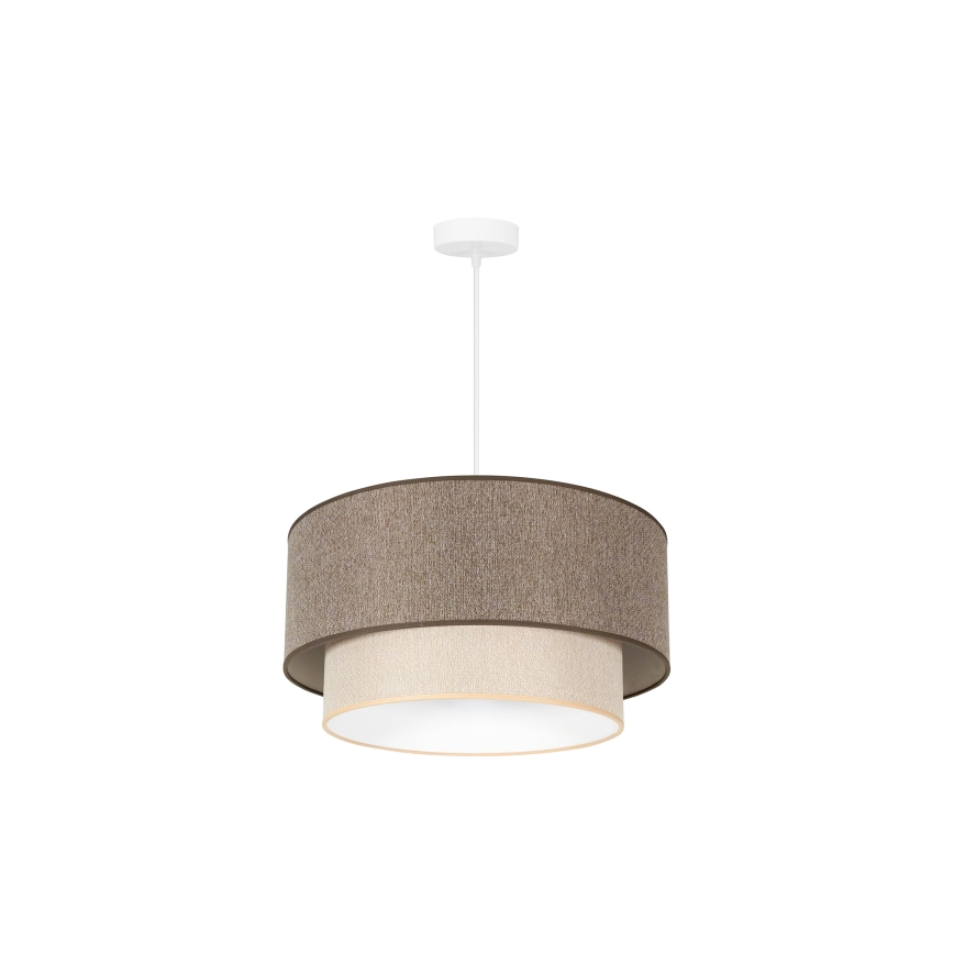 Duolla - Suspension filaire BOHO ECO RECYCLING 1xE27/15W/230V d. 45 cm marron/crème