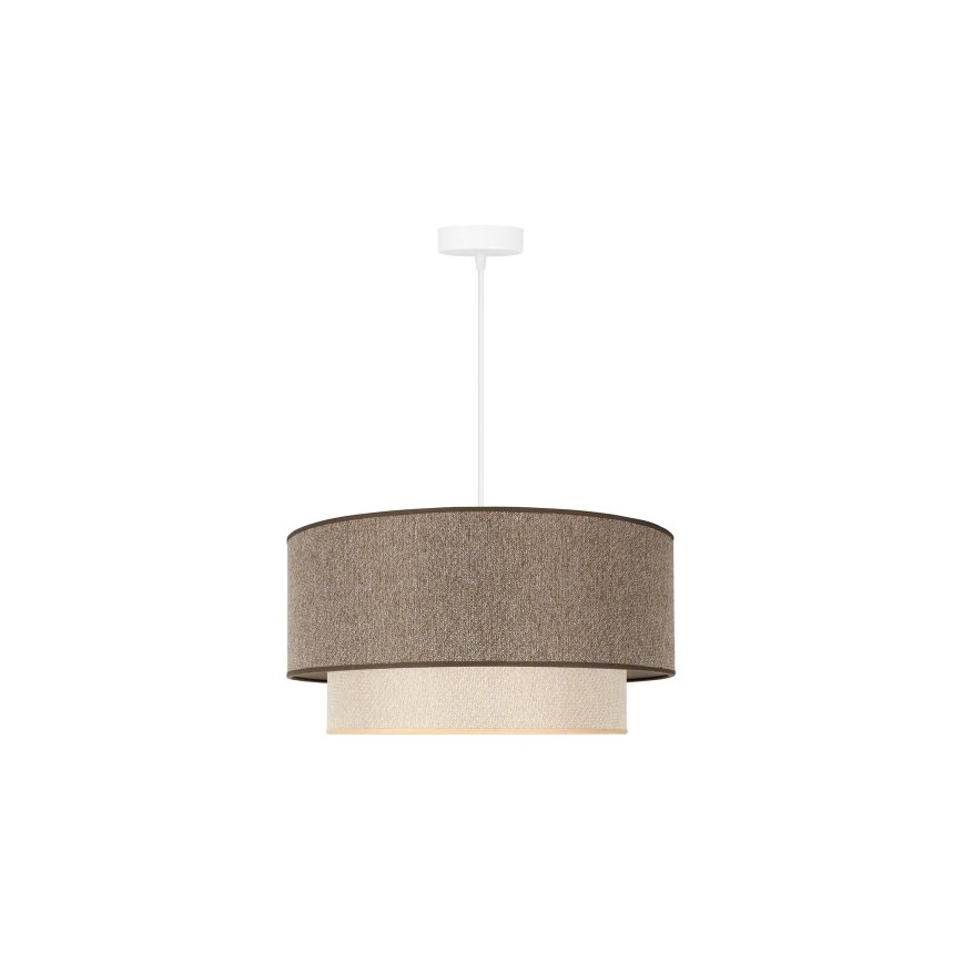 Duolla - Suspension filaire BOHO ECO RECYCLING 1xE27/15W/230V d. 45 cm marron/crème