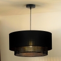 Duolla - Suspension filaire BOHO RATTAN 1xE27/15W/230V d. 45 cm noir