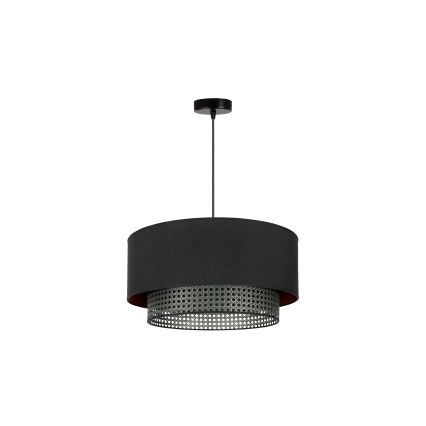 Duolla - Suspension filaire BOHO RATTAN 1xE27/15W/230V d. 45 cm noir