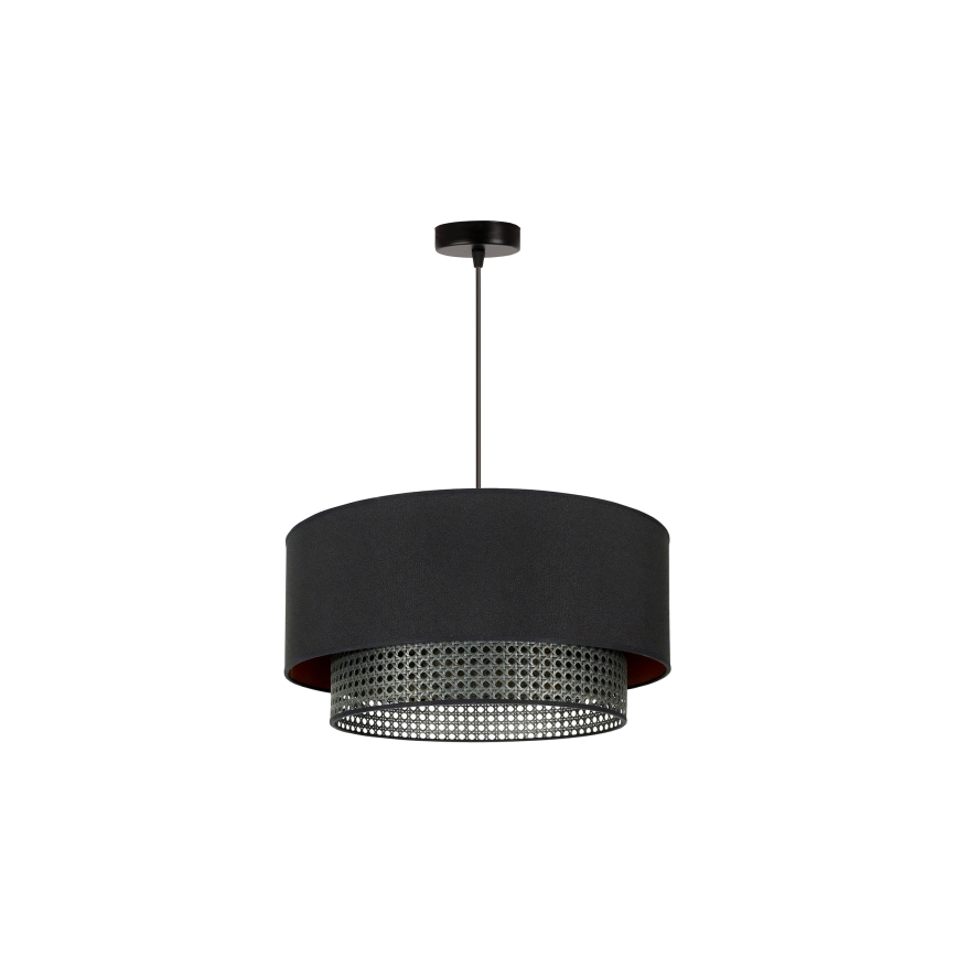 Duolla - Suspension filaire BOHO RATTAN 1xE27/15W/230V d. 45 cm noir