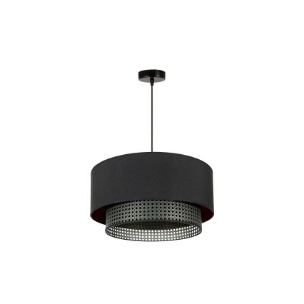 Duolla - Suspension filaire BOHO RATTAN 1xE27/15W/230V d. 45 cm noir