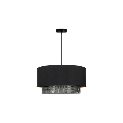 Duolla - Suspension filaire BOHO RATTAN 1xE27/15W/230V d. 45 cm noir