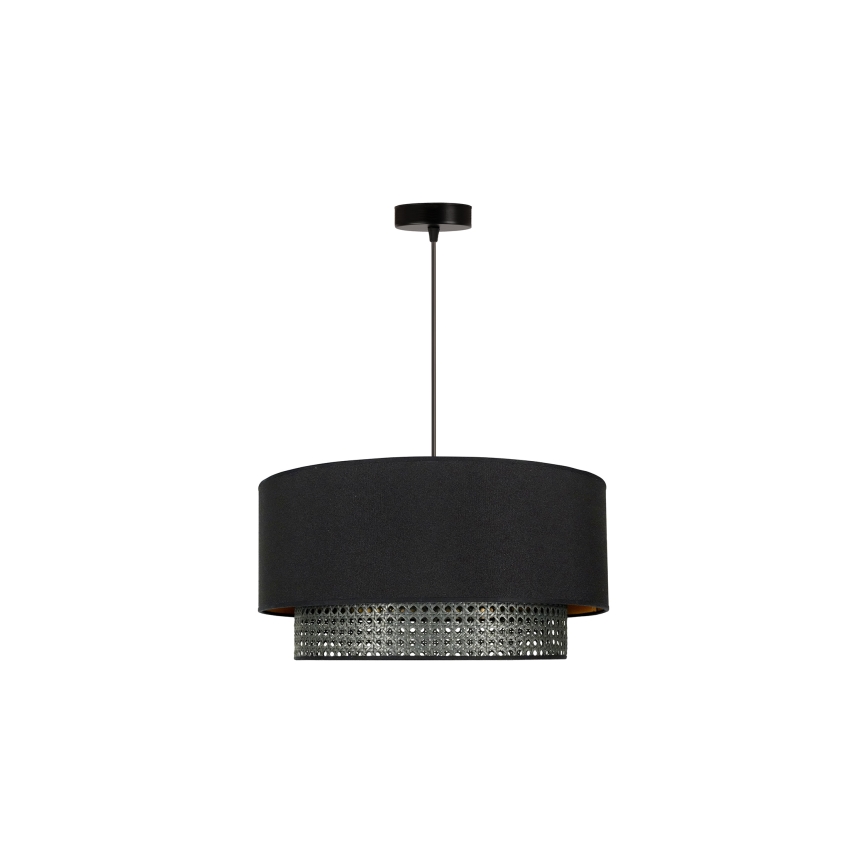 Duolla - Suspension filaire BOHO RATTAN 1xE27/15W/230V d. 45 cm noir