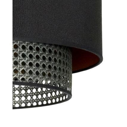 Duolla - Suspension filaire BOHO RATTAN 1xE27/15W/230V d. 45 cm noir