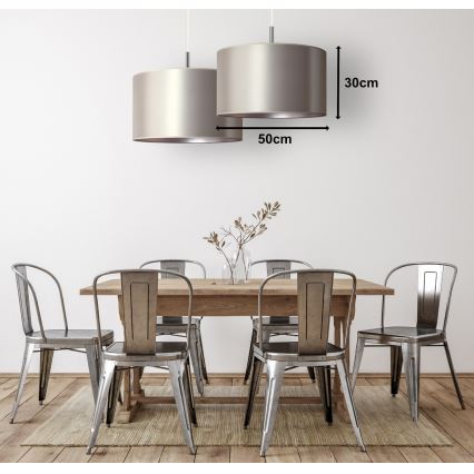 Duolla - Suspension filaire CANNES 1xE27/15W/230V diam. 50 cm argent