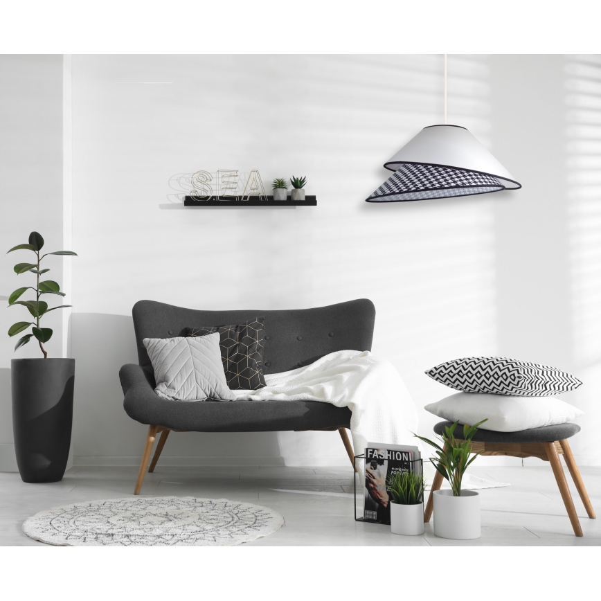 Duolla - Suspension filaire COCO 1xE27/40W/230V d. 50 cm blanc/noir