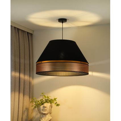 Duolla - Suspension filaire COPPER SHINY 1xE27/15W/230V d. 60 cm noir/cuivre
