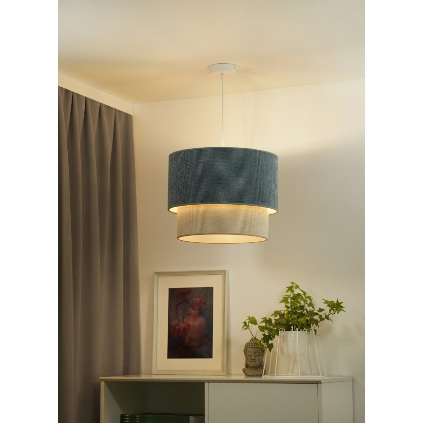 Duolla - Suspension filaire CORDUROY 1xE27/15W/230V d. 40 cm bleu/beige
