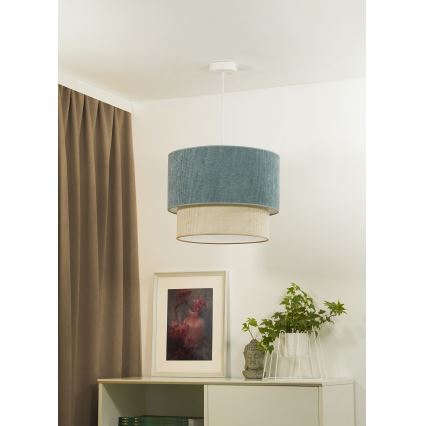 Duolla - Suspension filaire CORDUROY 1xE27/15W/230V d. 40 cm bleu/beige