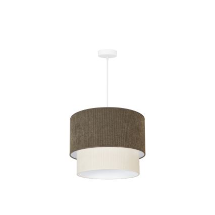 Duolla - Suspension filaire CORDUROY 1xE27/15W/230V d. 40 cm marron/crème
