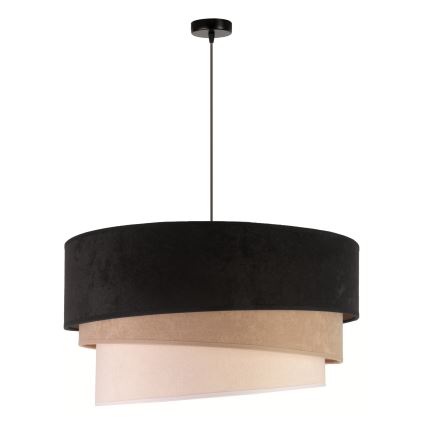 Duolla - Suspension filaire DEVON 1xE27/40W/230V d. 45 cm noir/beige