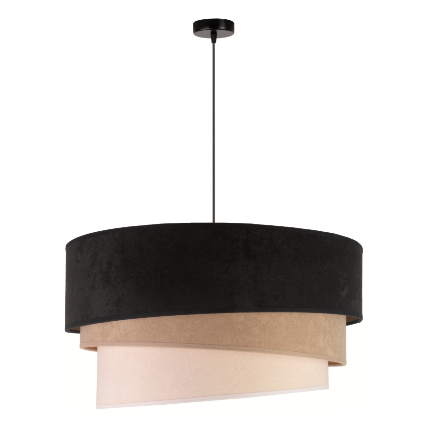 Duolla - Suspension filaire DEVON 1xE27/40W/230V d. 45 cm noir/beige