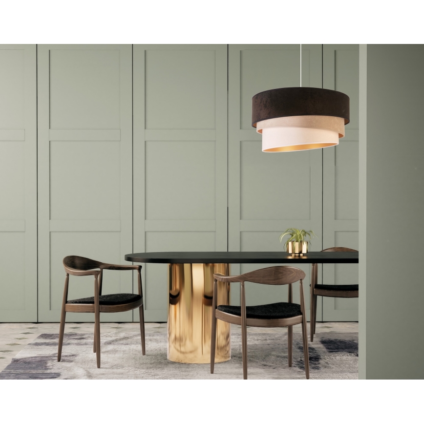Duolla - Suspension filaire DEVON 1xE27/40W/230V d. 45 cm noir/beige