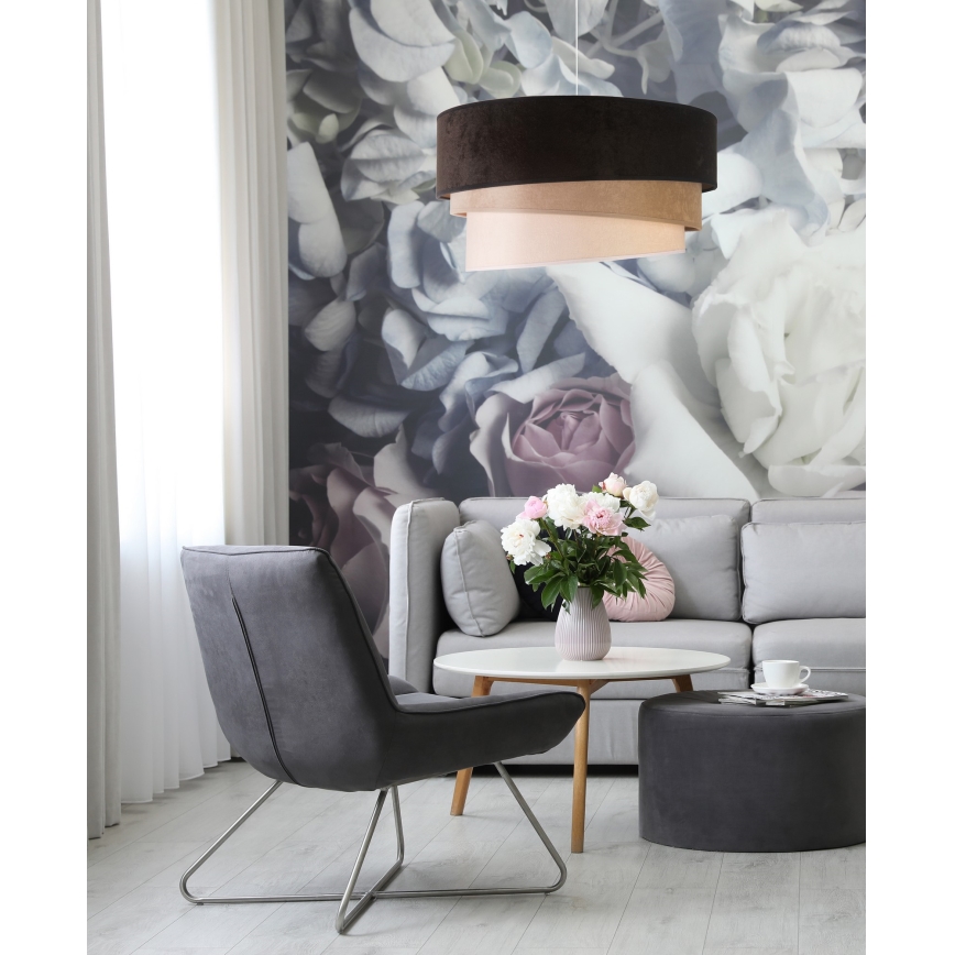 Duolla - Suspension filaire DEVON 1xE27/40W/230V d. 45 cm noir/beige