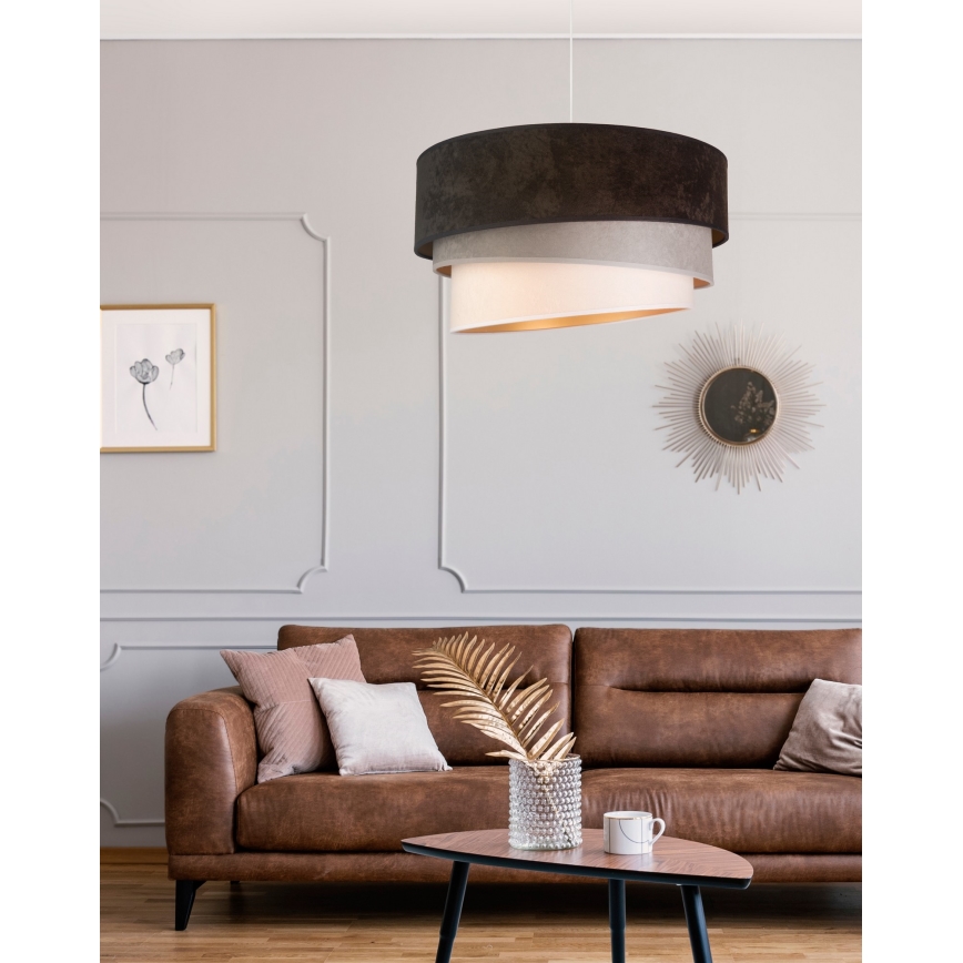 Duolla - Suspension filaire DEVON 1xE27/40W/230V d. 45 cm noir/gris/beige