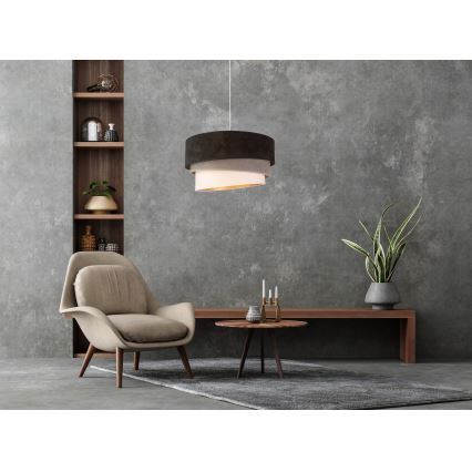 Duolla - Suspension filaire DEVON 1xE27/40W/230V d. 45 cm noir/gris/beige