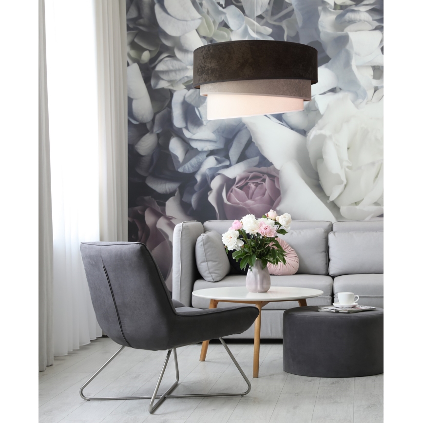 Duolla - Suspension filaire DEVON 1xE27/40W/230V d. 45 cm noir/gris/beige