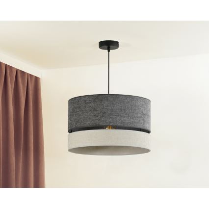 Duolla - Suspension filaire DOUBLE 1xE27/15W/230V d. 40 cm gris