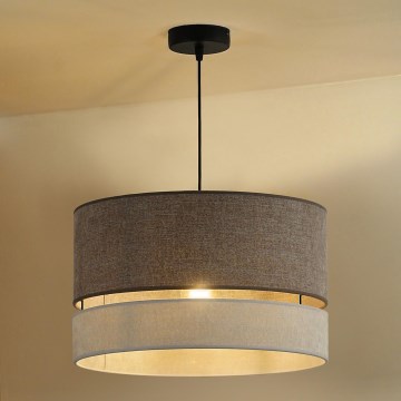 Duolla - Suspension filaire DOUBLE 1xE27/15W/230V d. 40 cm marron/gris