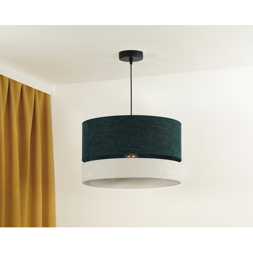 Duolla - Suspension filaire DOUBLE 1xE27/15W/230V d. 40 cm vert/gris