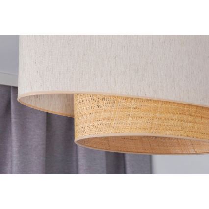 Duolla - Suspension filaire DOUBLE OVAL NATURE 2xE27/15W/230V crème/beige