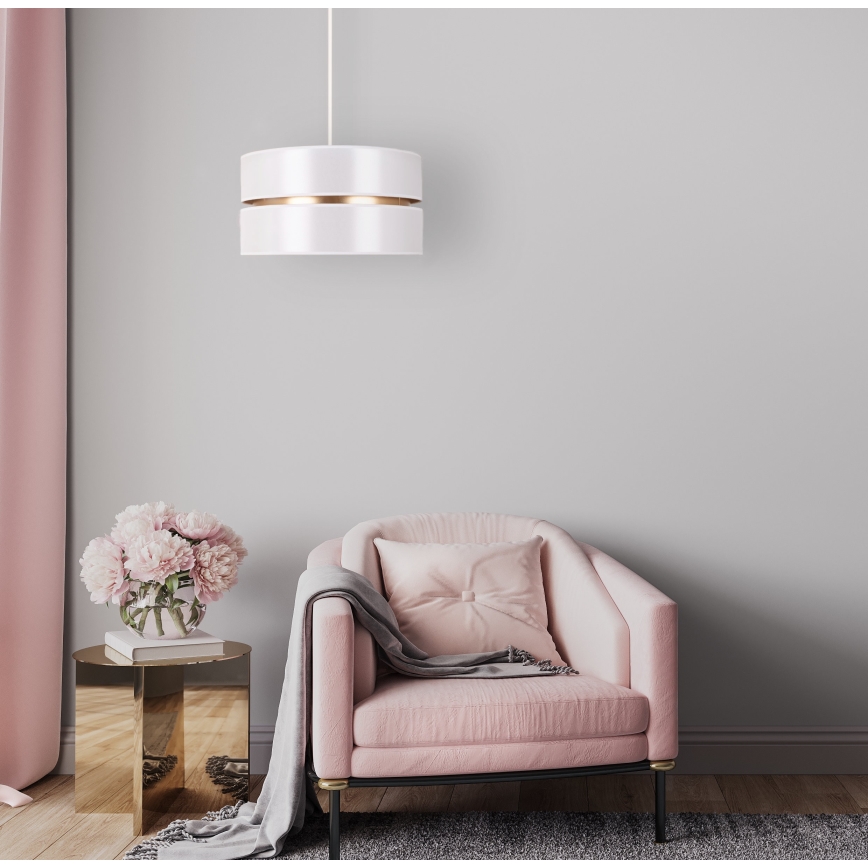 Duolla - Suspension filaire DUO 1xE27/15W/230V d. 40 cm blanc/doré