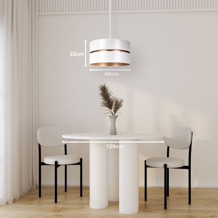 Duolla - Suspension filaire DUO 1xE27/15W/230V d. 40 cm blanc/doré