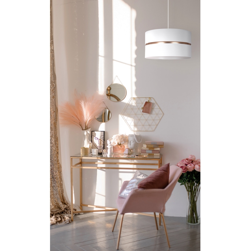 Duolla - Suspension filaire DUO 1xE27/15W/230V d. 40 cm blanc/doré