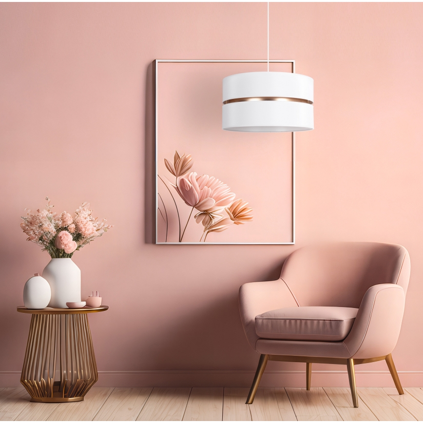 Duolla - Suspension filaire DUO 1xE27/15W/230V d. 40 cm blanc/doré