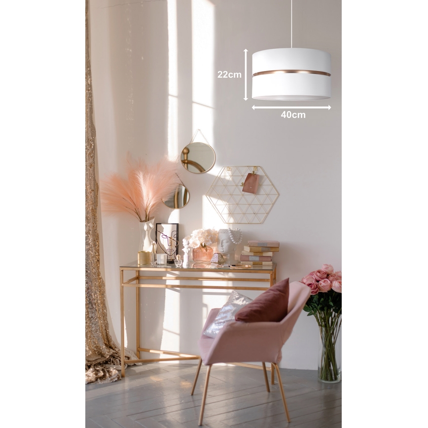 Duolla - Suspension filaire DUO 1xE27/15W/230V d. 40 cm blanc/doré