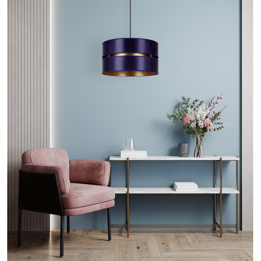 Duolla - Suspension filaire DUO 1xE27/15W/230V d. 40 cm bleu/doré