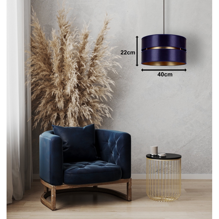 Duolla - Suspension filaire DUO 1xE27/15W/230V d. 40 cm bleu/doré
