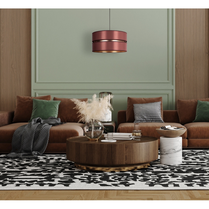 Duolla - Suspension filaire DUO 1xE27/15W/230V d. 40 cm bordeaux/doré