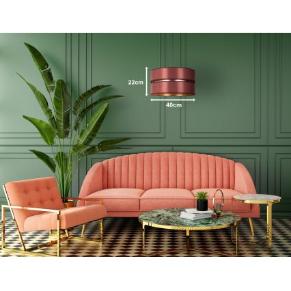 Duolla - Suspension filaire DUO 1xE27/15W/230V d. 40 cm bordeaux/doré