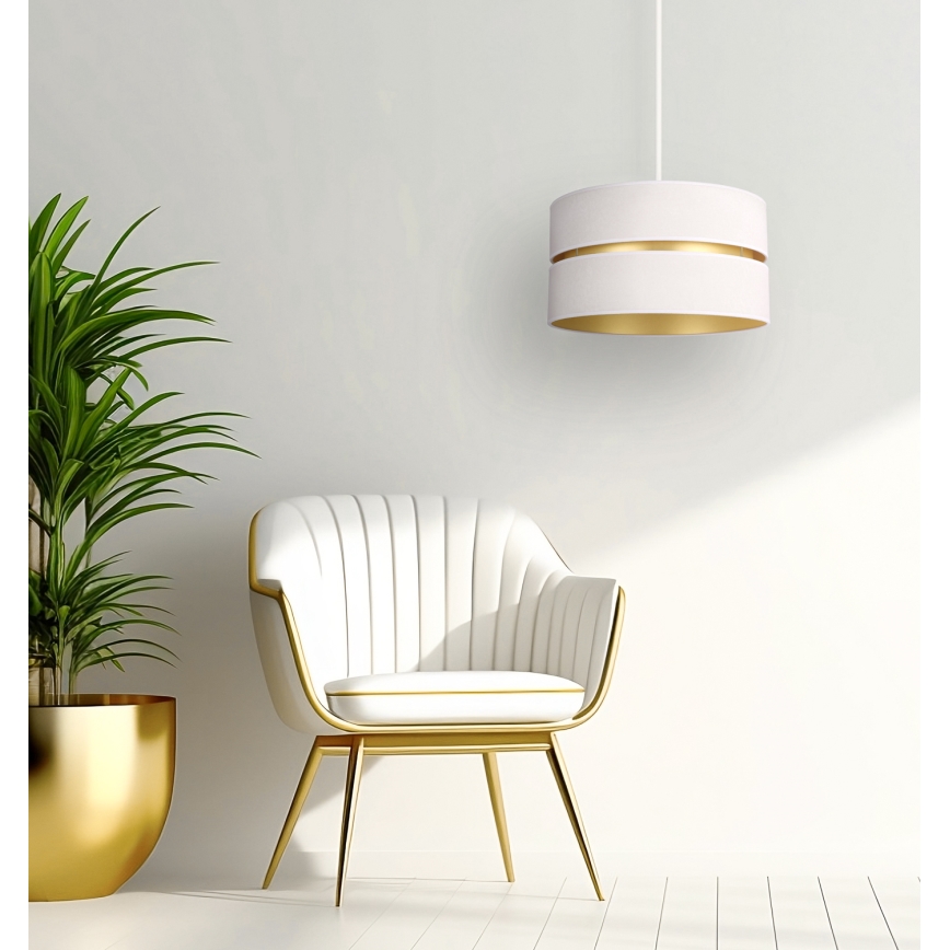 Duolla - Suspension filaire DUO 1xE27/15W/230V d. 40 cm crème/doré
