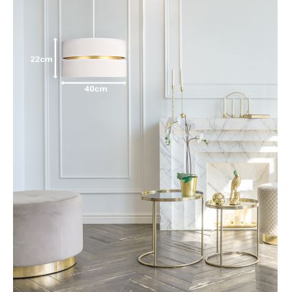 Duolla - Suspension filaire DUO 1xE27/15W/230V d. 40 cm crème/doré