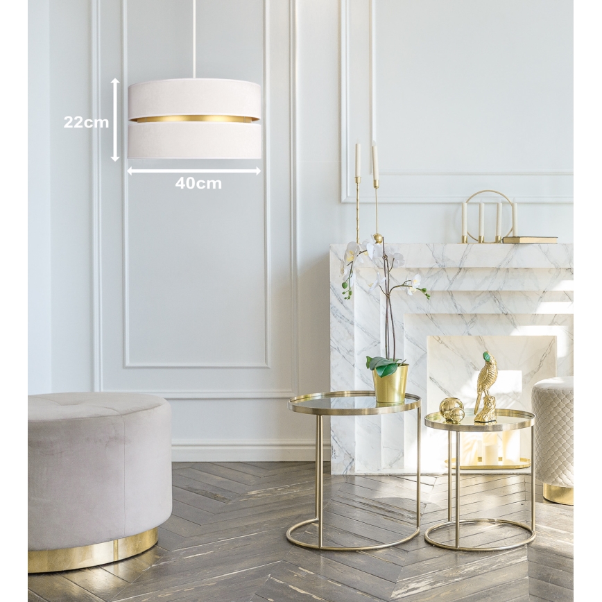 Duolla - Suspension filaire DUO 1xE27/15W/230V d. 40 cm crème/doré