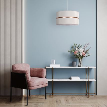 Duolla - Suspension filaire DUO 1xE27/15W/230V d. 40 cm crème/doré