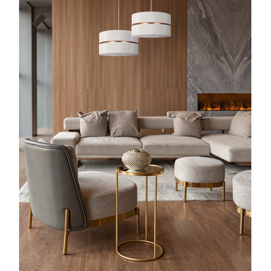 Duolla - Suspension filaire DUO 1xE27/15W/230V d. 40 cm crème/doré