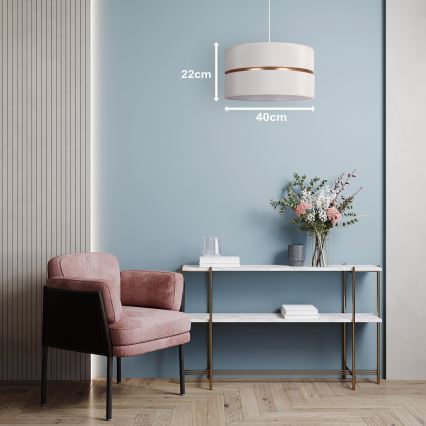 Duolla - Suspension filaire DUO 1xE27/15W/230V d. 40 cm crème/doré