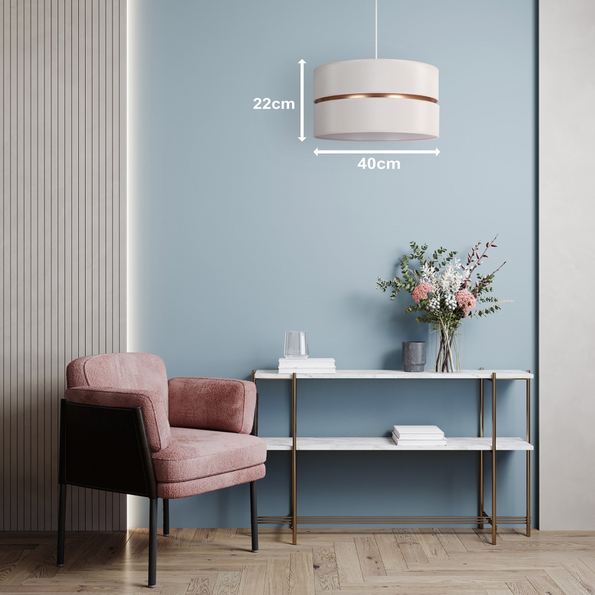 Duolla - Suspension filaire DUO 1xE27/15W/230V d. 40 cm crème/doré