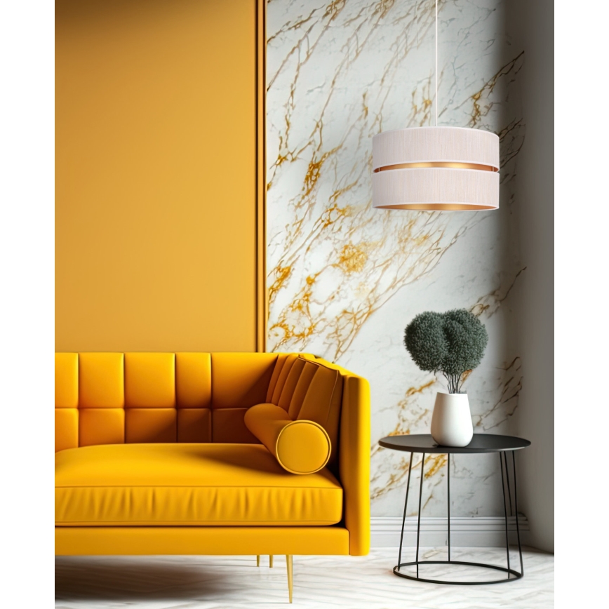 Duolla - Suspension filaire DUO 1xE27/15W/230V d. 40 cm crème/doré