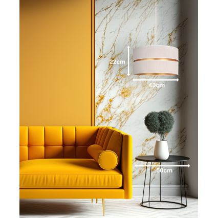 Duolla - Suspension filaire DUO 1xE27/15W/230V d. 40 cm crème/doré