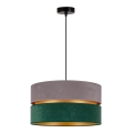 Duolla - Suspension filaire DUO 1xE27/15W/230V d. 40 cm gris/vert/doré