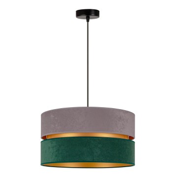 Duolla - Suspension filaire DUO 1xE27/15W/230V d. 40 cm gris/vert/doré