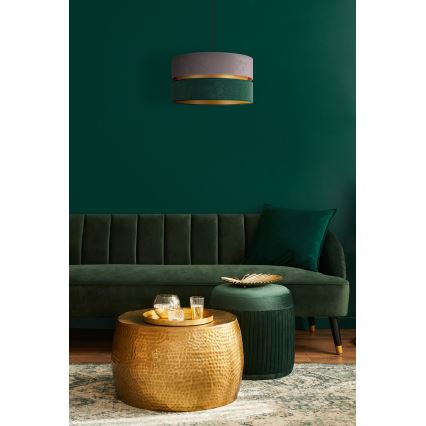 Duolla - Suspension filaire DUO 1xE27/15W/230V d. 40 cm gris/vert/doré