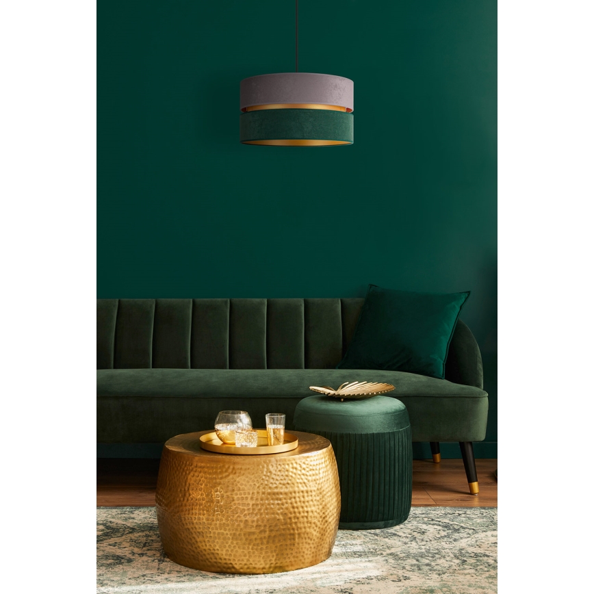 Duolla - Suspension filaire DUO 1xE27/15W/230V d. 40 cm gris/vert/doré