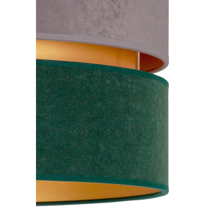 Duolla - Suspension filaire DUO 1xE27/15W/230V d. 40 cm gris/vert/doré