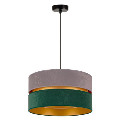 Duolla - Suspension filaire DUO 1xE27/15W/230V d. 40 cm gris/vert/doré